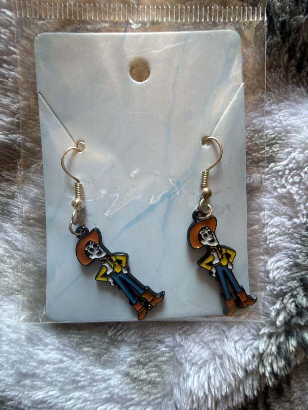 Disney Pixar Toy Story Woody Enamel Dangle Drop Earrings